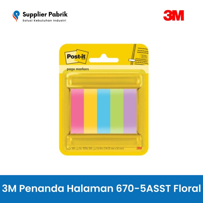 

Post-It 3M Penanda Halaman 670-5ASST Floral Fantasy Page Marker