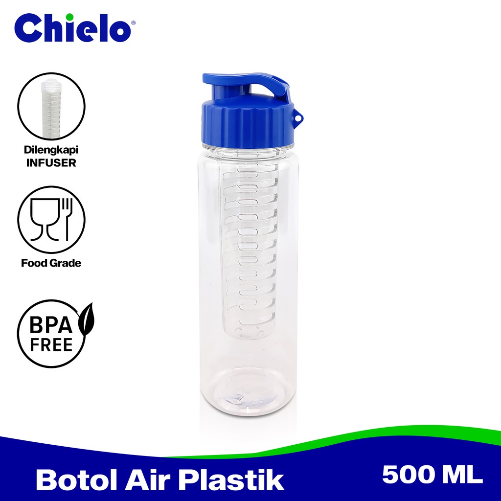 Chielo Botol Minum Premium Plastik 500 Ml Miami Infuser Water Bottle Bpa Free Chi-Miami Varian Warna