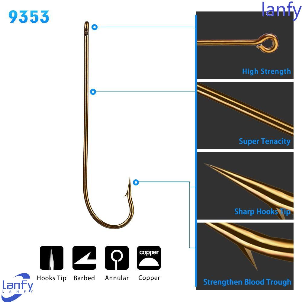Lanfy Kail Pancing 100pcs/Lot Metal Kait Jig Ikan Kekuatan Tinggi1#-12# Kail Pancing Berduri Baja Karbon Tinggi