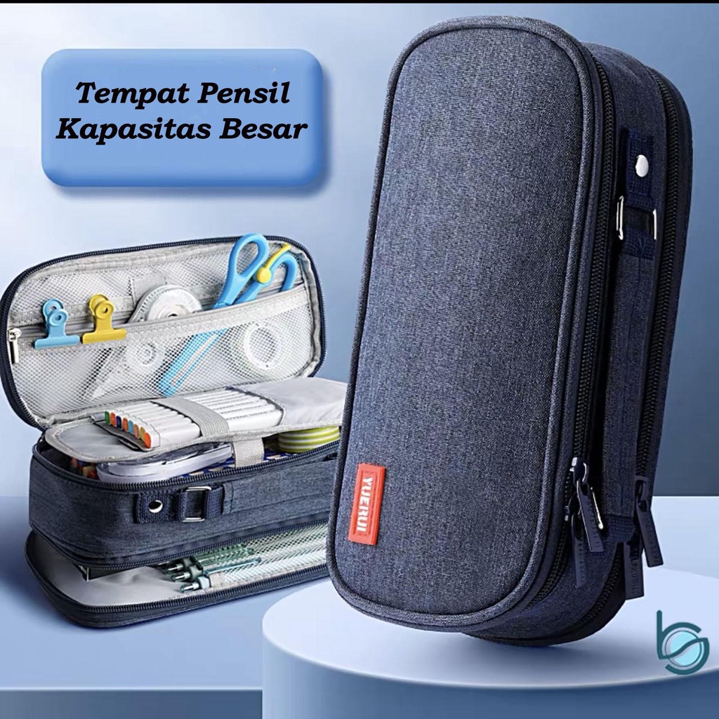 

Tas pensil/Tempat Pensil, kapasitas besar, kapasitas super, lima lapis alat tulis terbuka ganda, sederhana, penting untuk sekolah menengah pertama, tas kanvas bernilai tinggi, dari pabrik, kami akan melakukan pengemasan sekunder - Best Stationary