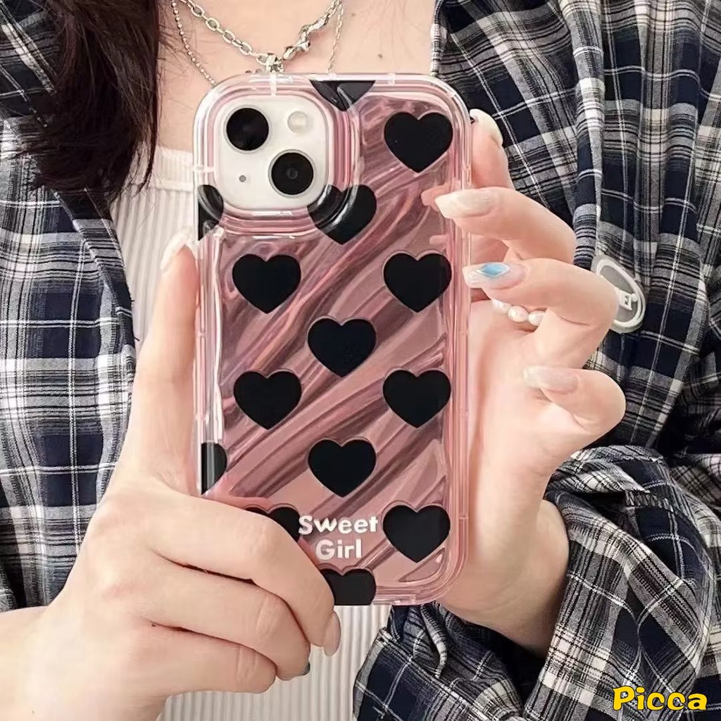 IPHONE Case Kartu Laser Kompatibel Untuk Iphone11 13 14 12 Pro MAX 7Plus XR 6 6S 78 Plus X XS MAX 8Plus SE 2020mewah Dazzle Warna Love Hati Bintang Pohon Kreatif 3D Stereo Corrugation Case