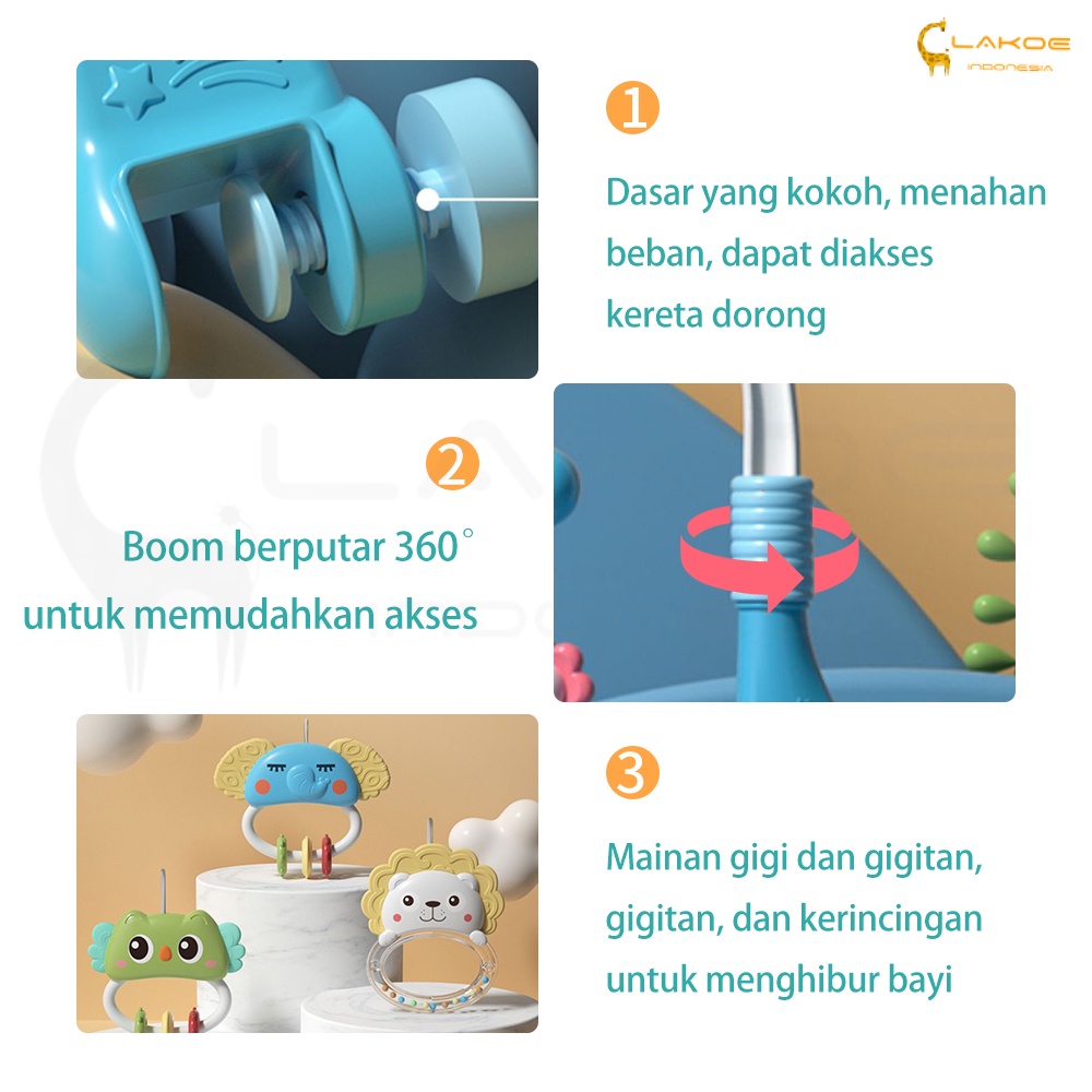 Lakoe Mainan Tidur Bayi Gantungan/Crib Bell Toys/Teether Bayi/Mainan Tidur Bayi / Kasur Mainan Bayi