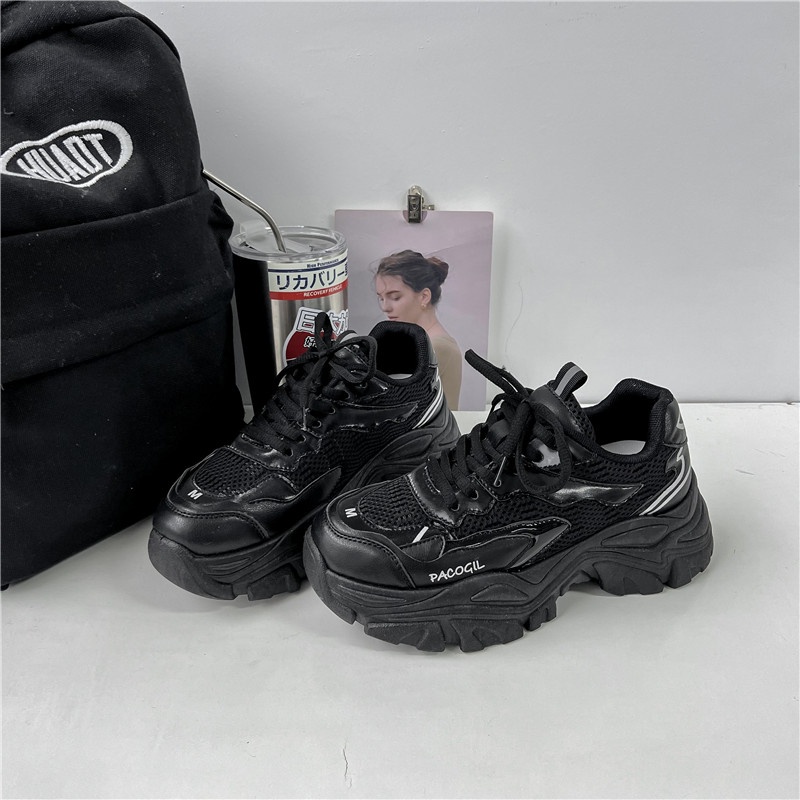 [GROSIR][COD] SEVEN_DAY SEPATU SNEAKERS WANITA KOREA IMPORT SPORT SHOES H-906 HITAM