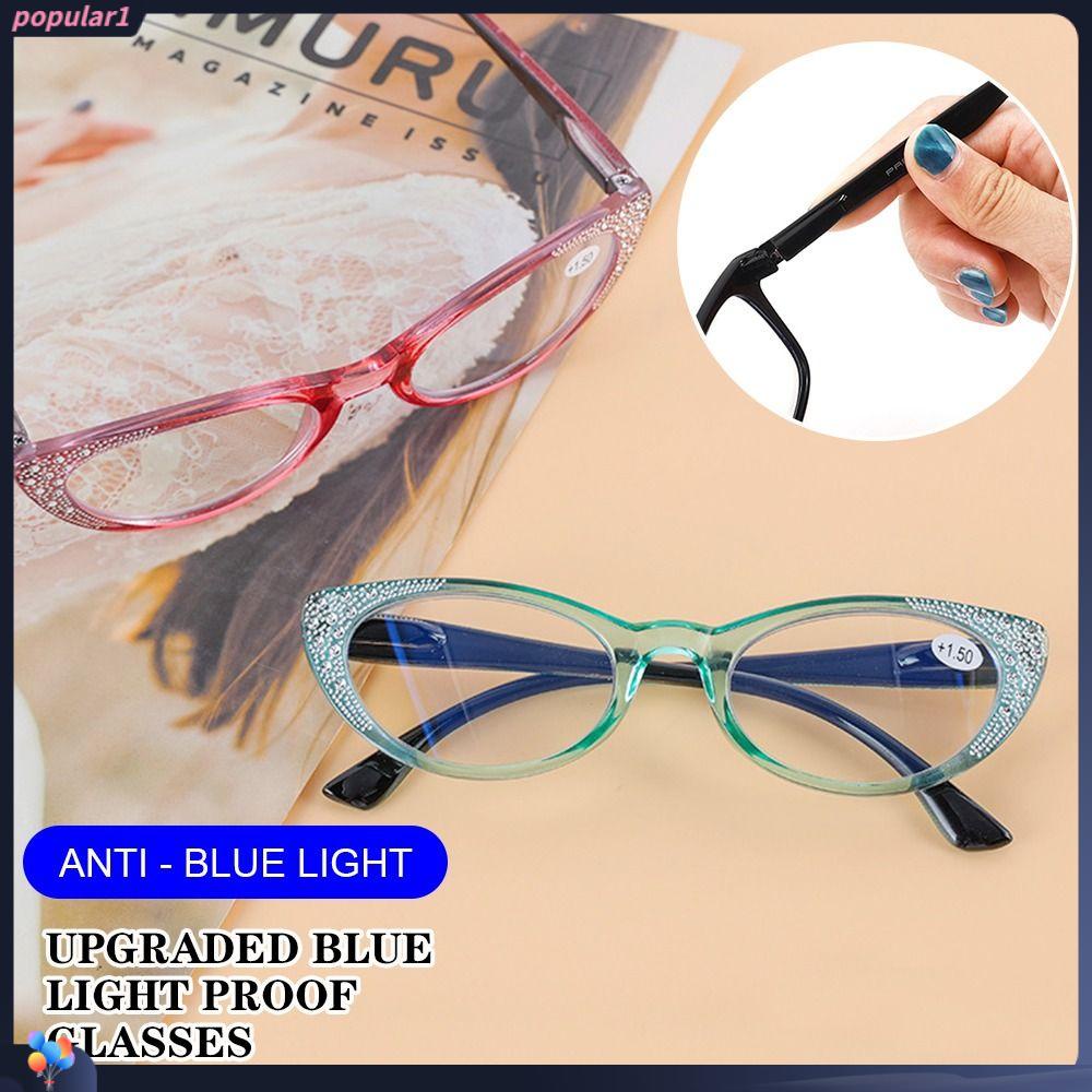 Populer Kacamata Baca Pria Wanita Anti-Cahaya Biru Pelindung Mata Vintage Ultra Light Frame
