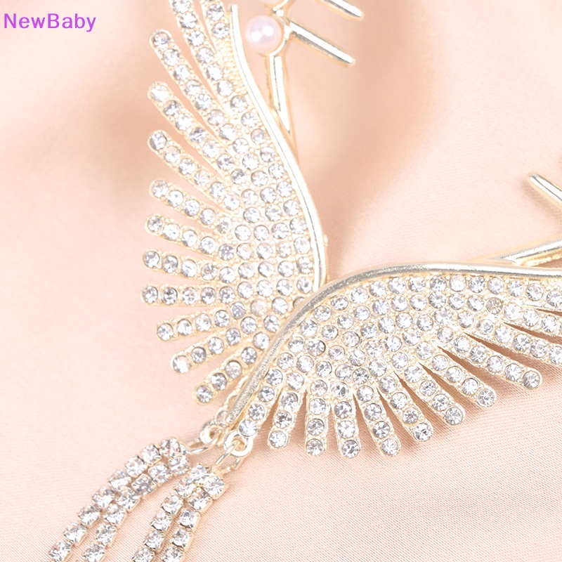 Newbaby Elegan Berlian Imitasi Rumbai Klip Cakar Untuk Wanita Fashion Butterfly Wing Hair Clip ID