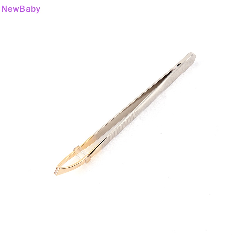 Newbaby Penjepit Alis Stainless Steel Slant Tip Eyes Tweezer Clip Penghilang Bulu Wajah ID