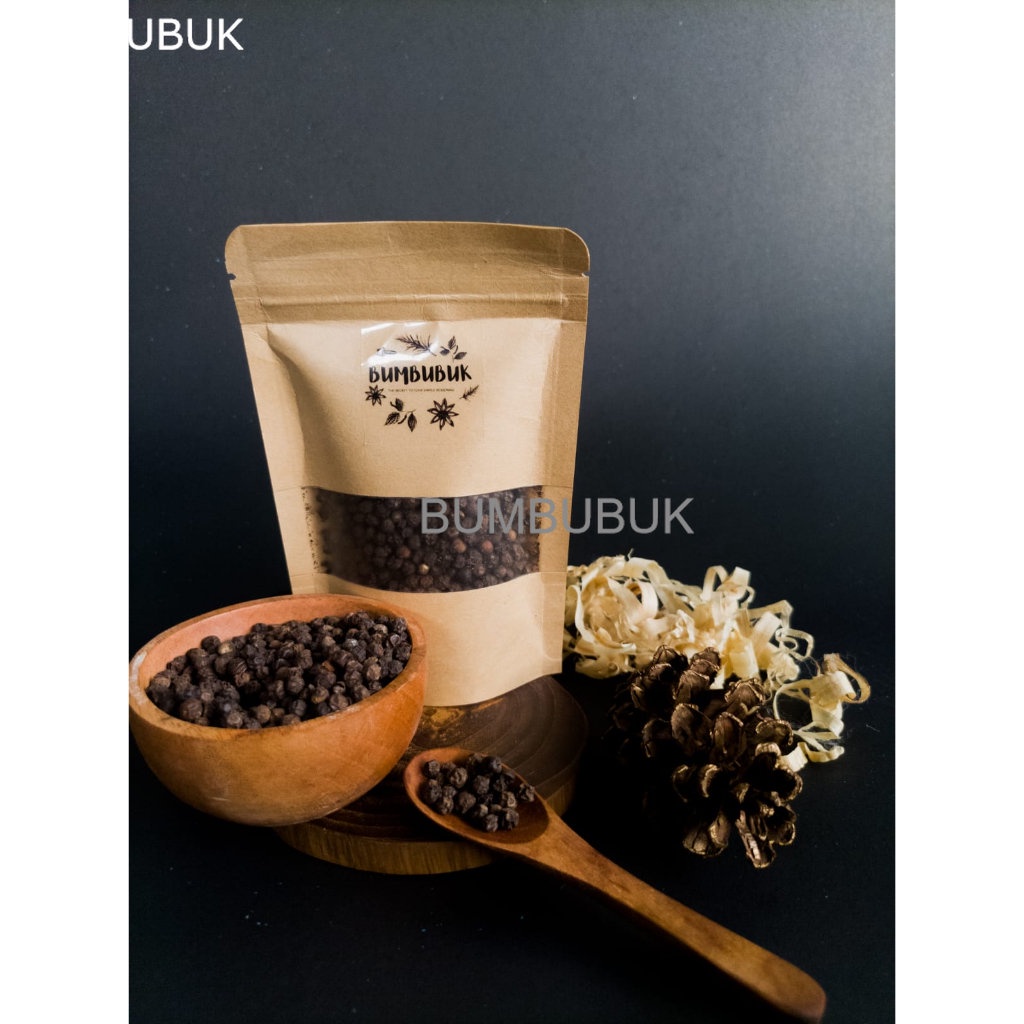 

Bumbubuk Black Pepper Utuh 70gr / Lada Hitam / Pedes Bubuk Hitam / Whole Blackpepper