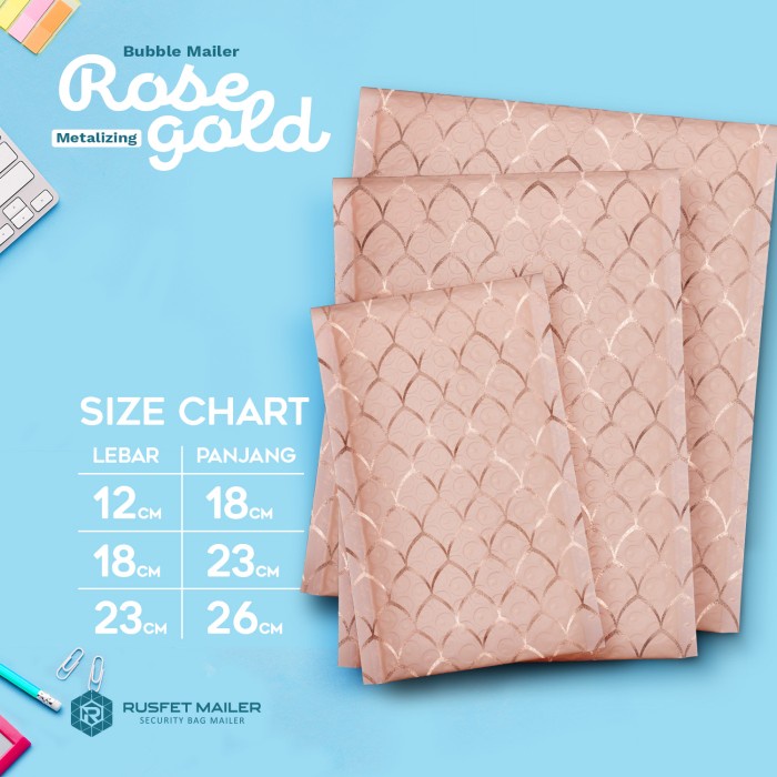 

[SC] AMPLOP BUBBLE MAILER - BUBBLE PACKING ONLINE SHOP ROSE GOLD SCALEFISH - SCALEFISH, 12CM X 18CM