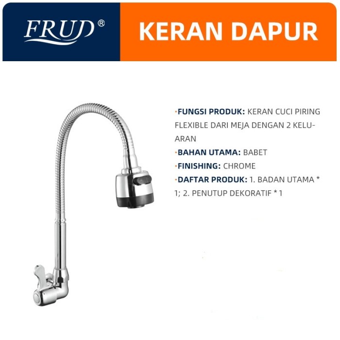 Kran Dapur Tembok Flexible IR4707 Merk Frud