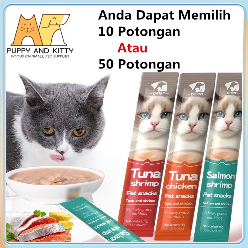 Ringan Hewan Peliharaan Cat Bar 15g/Bar Anak Anak Kucing dan Makanan Ringan Pengumpan Kucing Besar 10pcs/50pcs