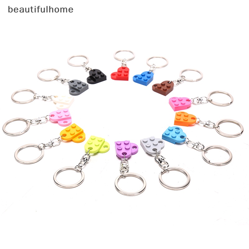 {beautifulhome} 1pc Best Friend Keychain Brick Untuk Pasangan Persahabatan Split Heart Key Ring Hadiah.