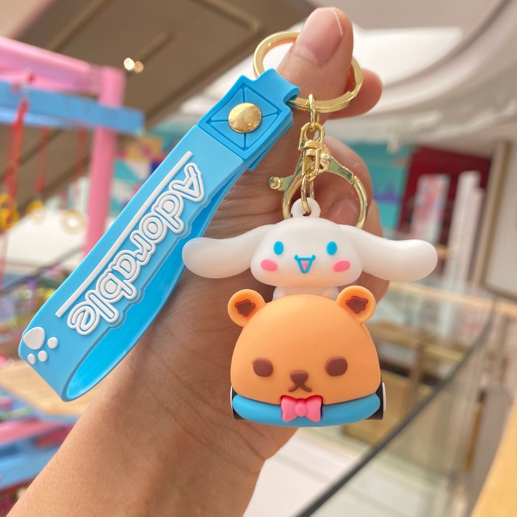 New Sanrio Gantungan Kunci Kartun Tas Sekolah Liontin Boneka Kuromi Gantungan Kunci Mobil Schoolbag Pendant