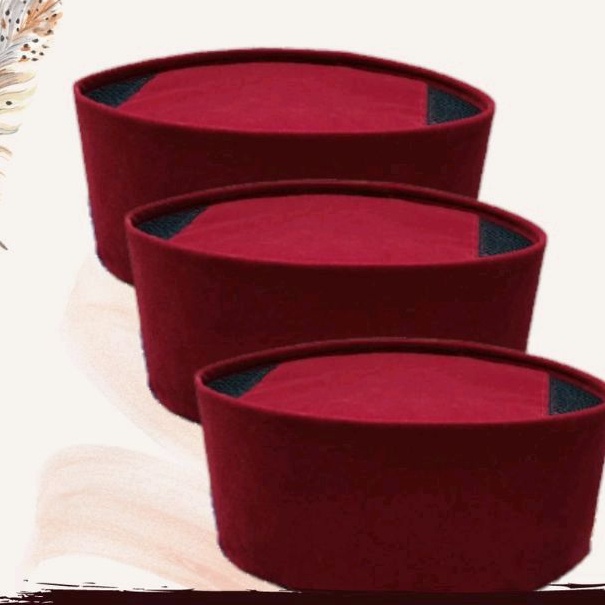 Aladdine Kopiah songkok peci merah maroon tinggi 7cm,8cm,9cm,10cm
