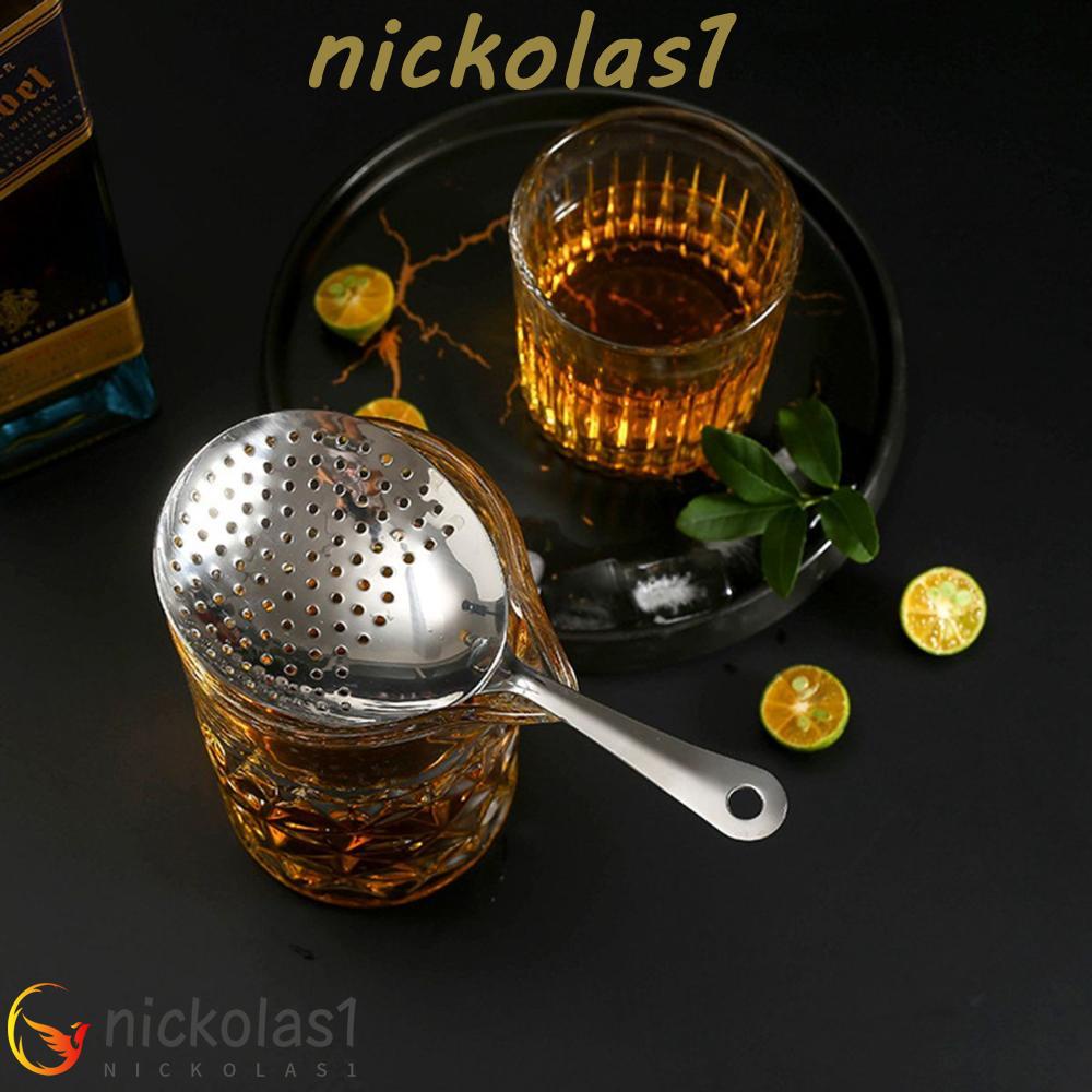 Nickolas1 Julep Bar Saringan Dapur Stainless Steel Bartender Filter Spoon