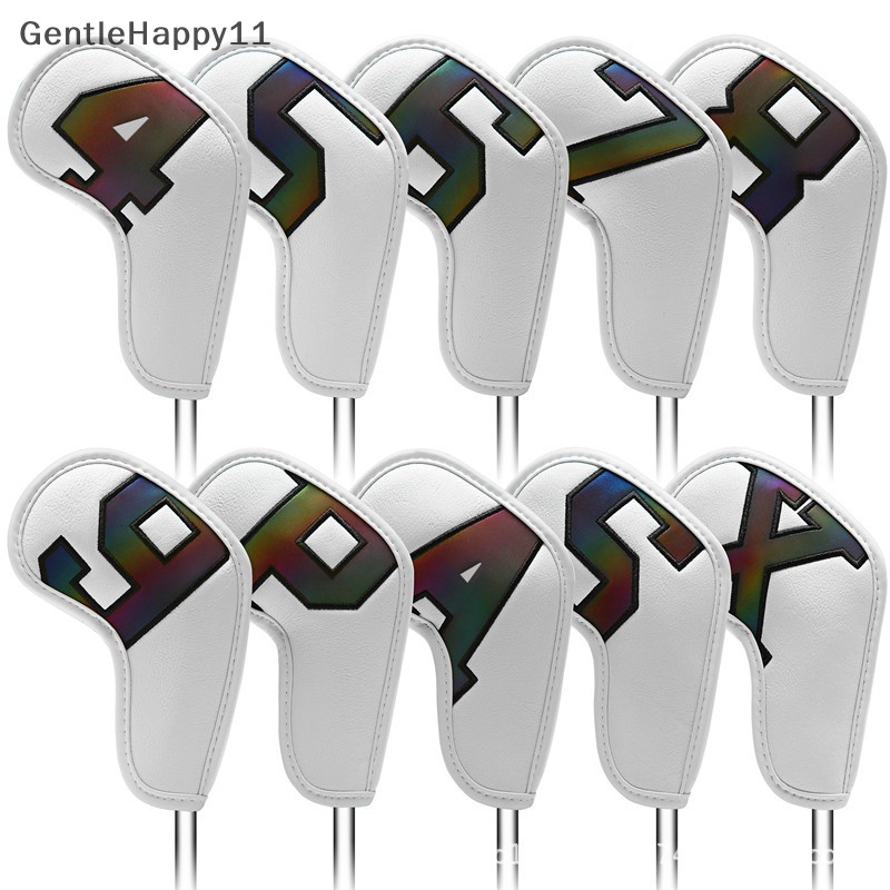 Gentlehappy 10pcs 6warna High-end golf Iron head cover Iron Penutup Kepala Wedge cover 4-9 ASPX id