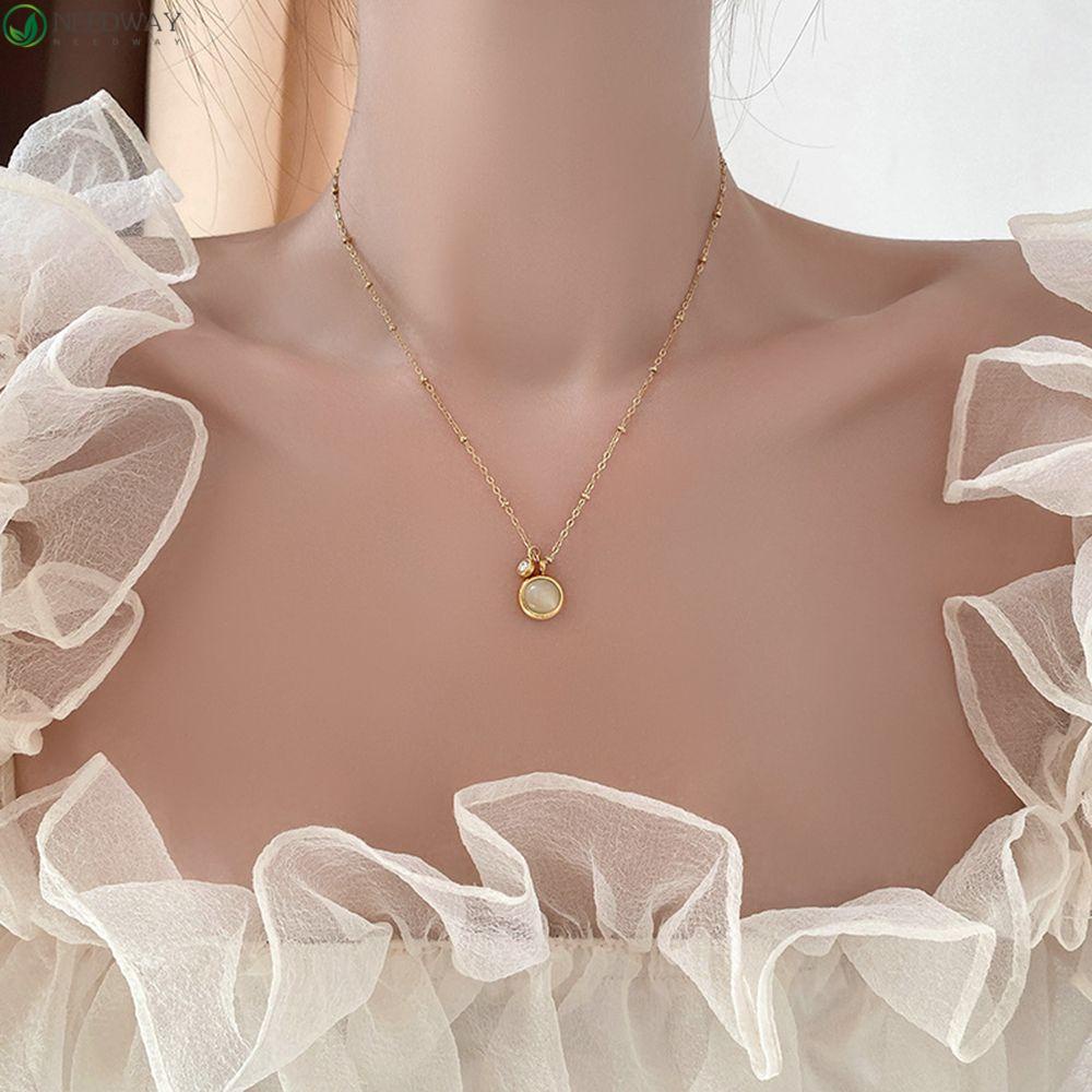 Needway Opal Kalung Kepribadian Hadiah Sederhana Kerah Rantai Perempuan Choker Gadis Wanita Rantai Klavikula