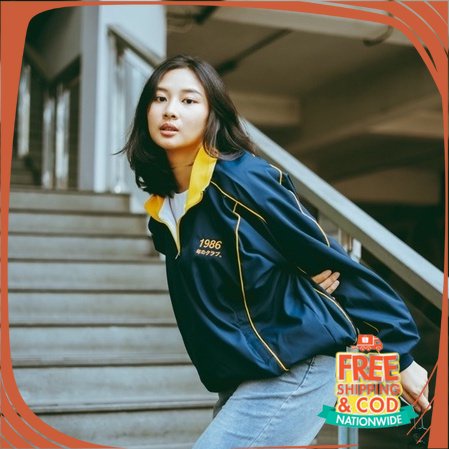 JAKET PERGI CAFE TREVELING KONSER/ Jaket Olahraga Jepang Unisex Color block box / Oversize Vintage J