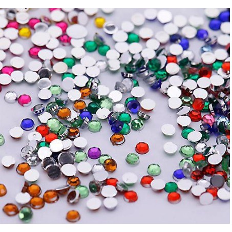 12 Warna 500 Pcs 2mm Tips Rhinestones Permata Putaran Wheel Nail Art Decor