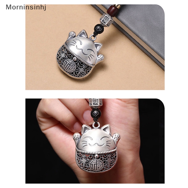 Mornin Lovely Lucky Cat Vintage Braided Rope Keychain Aksesoris Hiasan Mobil Fashion Mobil Liontin Aksesoris Mobil Lucky Key Rings id