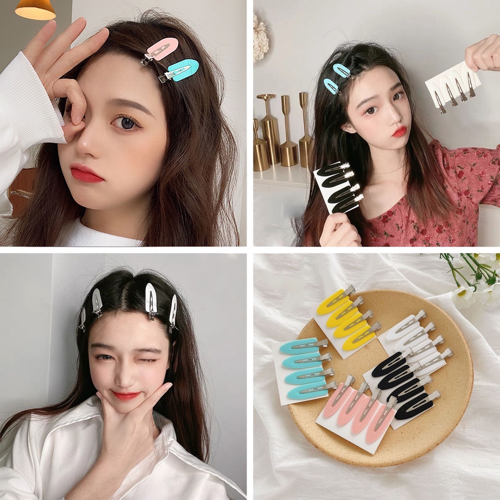 10pcs /Set Korea Fashion Sederhana Jepit Rambut Warna Permen Bb Klip Poni Klip Aksesoris Rambut Gadis