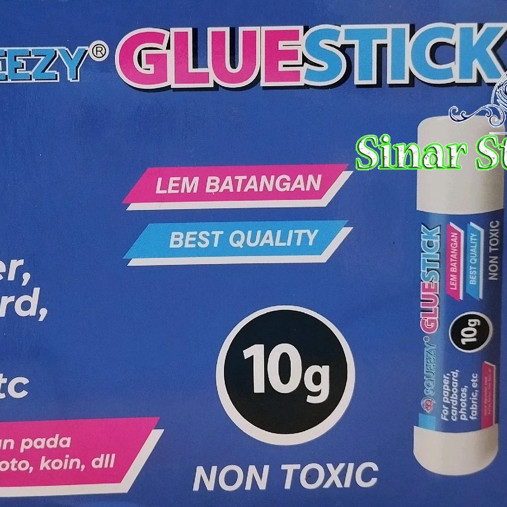 

Lem Glue Stick Squeezy 10gr Non Toxic [1 Pcs] / Lem Stik Kertas Murah / Lem Batangan Bening Untuk Prakarya Anak