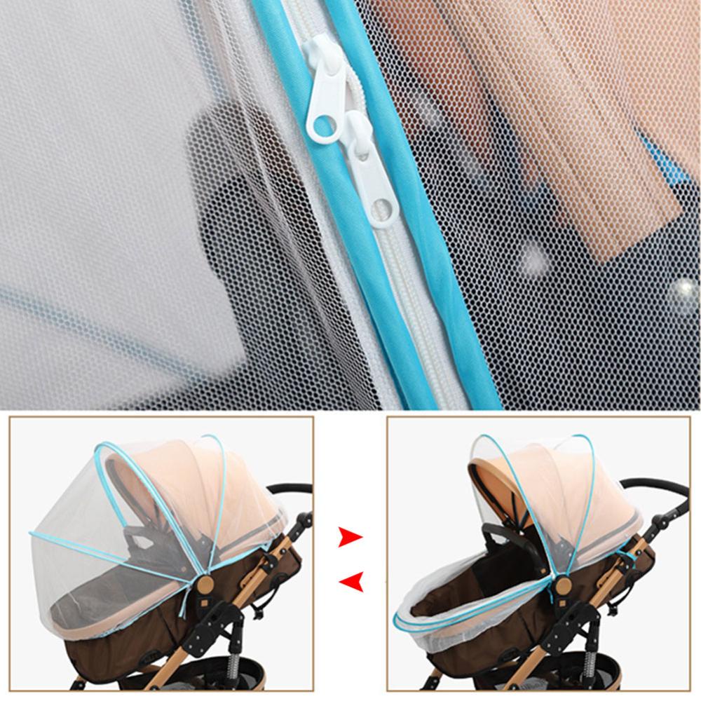 C5goon Resleting Type Kelambu Tempat Tidur Bayi Kelambu Dorong Anti Bobol Jaring Perlindungan Bayi Mesh Stroller Trolley Aksesoris U6V3