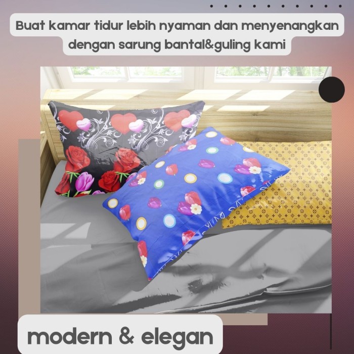 1 SET Sarung bantal/guling dewasa motif elegan terbaru