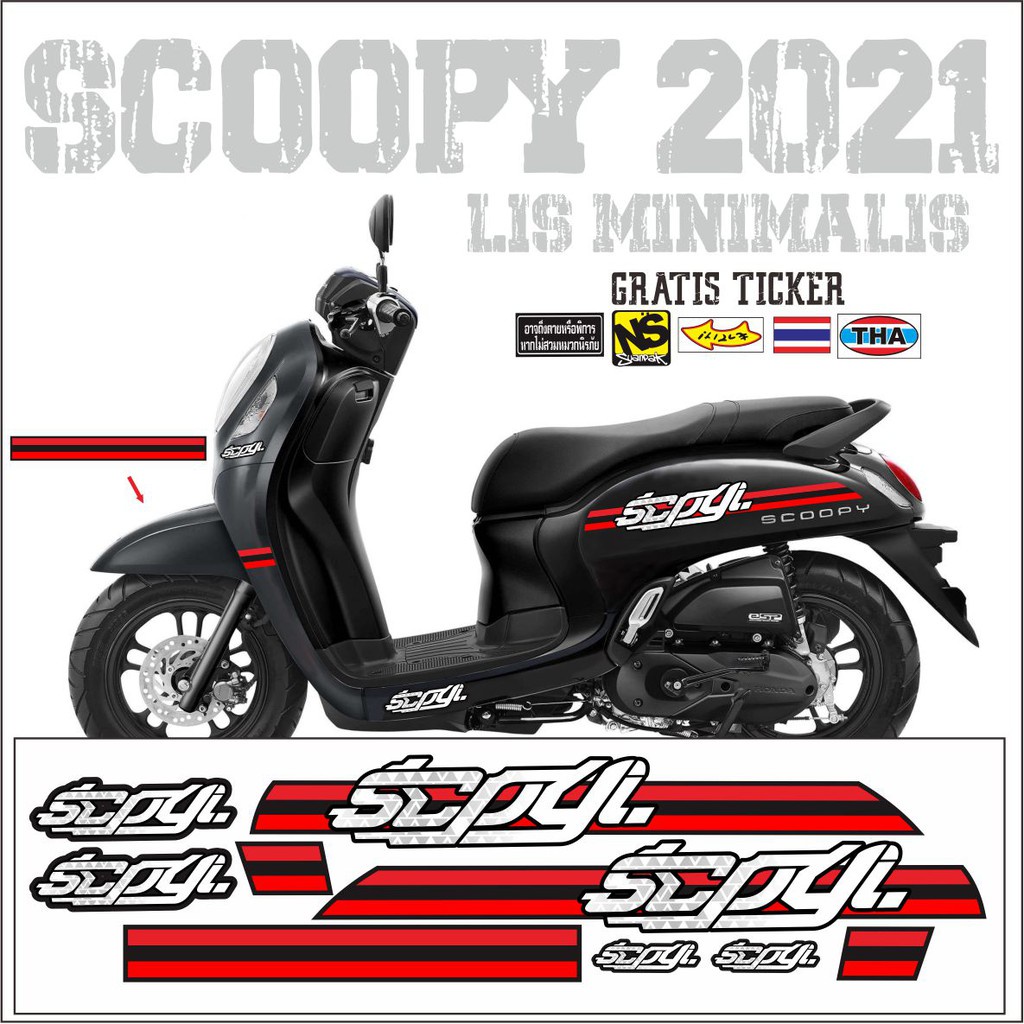 STRIPING VARIASI LIS MINIMALIS SCOOPY 2021 04LIS MERAH
