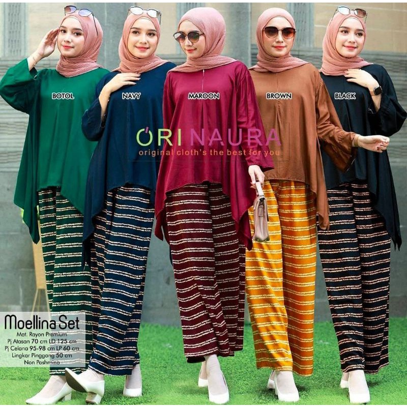 Kebaya dan Sorjan Setelan Wanita Jumbo CP Waka Motif Surjan Lurik Otina Line Moelina Set Ori Naura  
