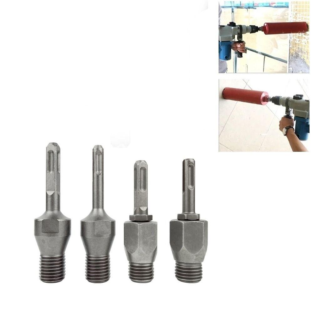 [Elegan] Adaptor Palu Listrik, Arbor Connecting Rod, Rhinestone SDS Plus Shank Hole Saw Bulat/Square Handle Core Drill Bits Untuk Untuk Palu Listrik