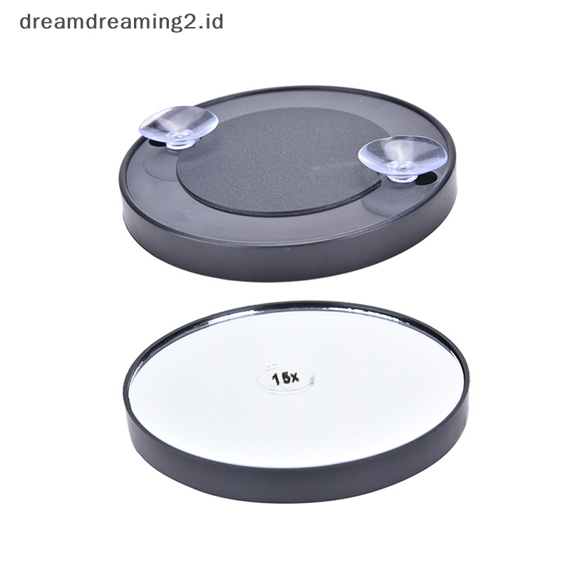 (drea) 2sisi 15X Magnifying Mirror 3.5&quot; Suction Cup Untuk Kecantikan Makeup Kosmetik Perawatan Wajah, Cermin Rias Makeup Kosmetik Kompak Mesin //