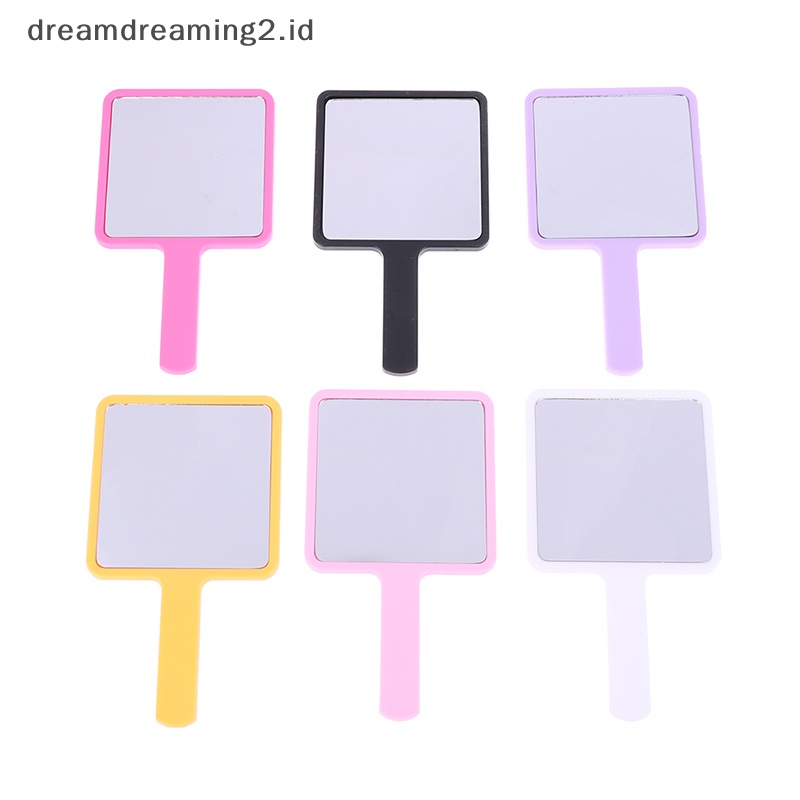 (drea) Eyelash Extension Handheld Makeup Mirror Kaca Rias Make Up Persegi Dengan Gagang //