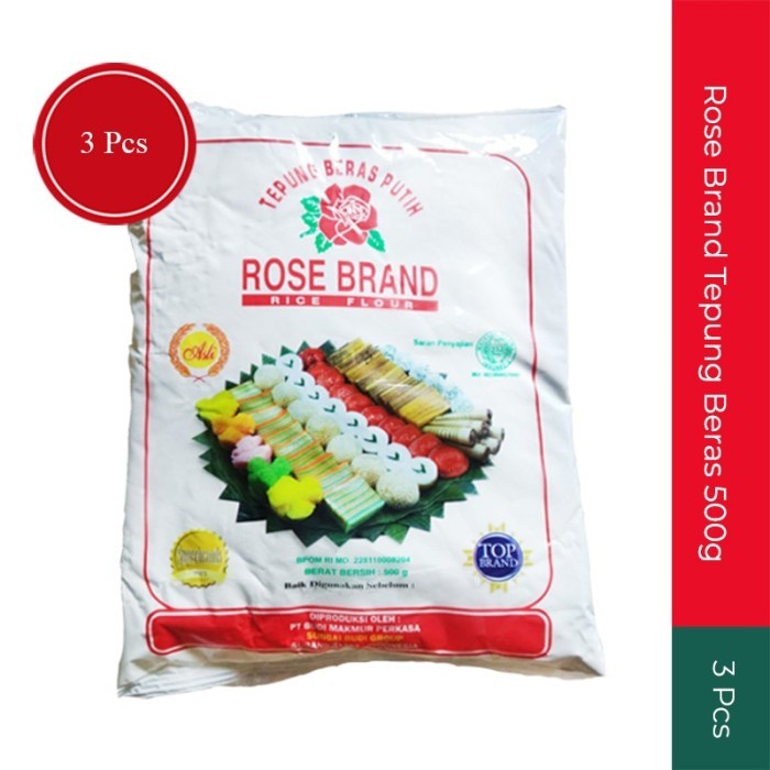 

Tepung Beras Rose Brand 500 Gram 3Pcs