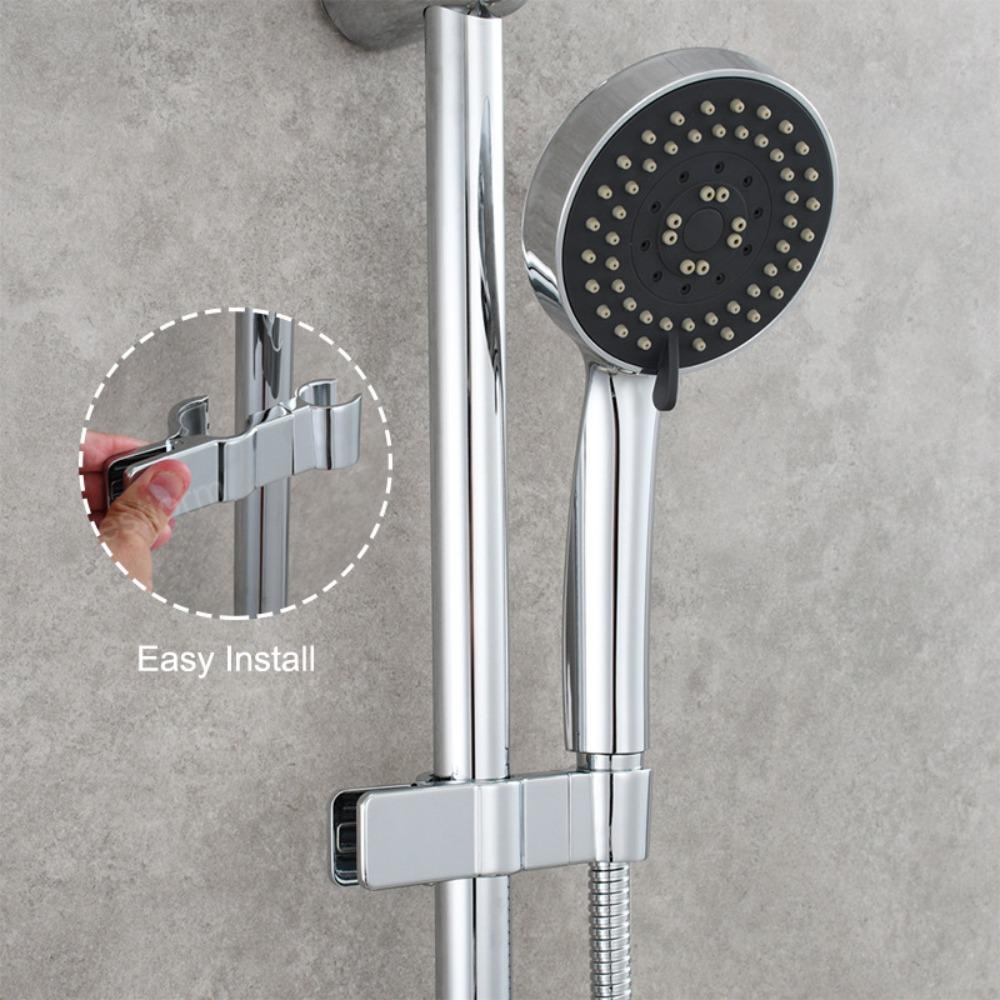 [Elegan] Shower Holder, Klip Shower Clamp, Non punching Adjustable Slide Rail Bar Fixed Sprayer Stand Untuk Aksesoris Kamar Mandi