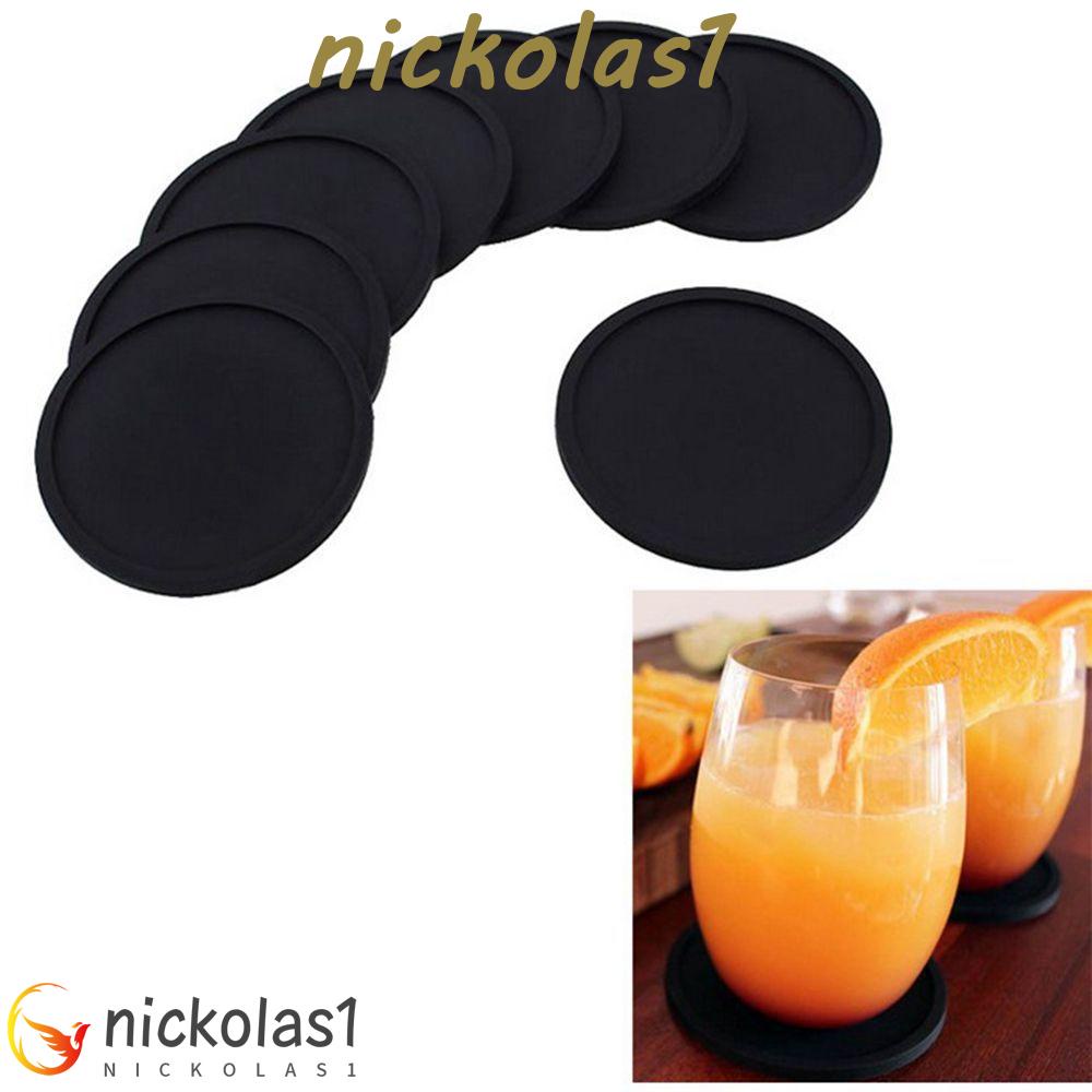 NICKOLAS1 Cup Mat Creative Black Soft Glass Bulat Aman Tebal Tatakan Minuman Tatakan Gelas Meja Cangkir