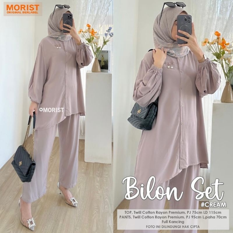 BILON SET Celana ORI MORIST | Ld115 Twill Cotton Rayon Premium