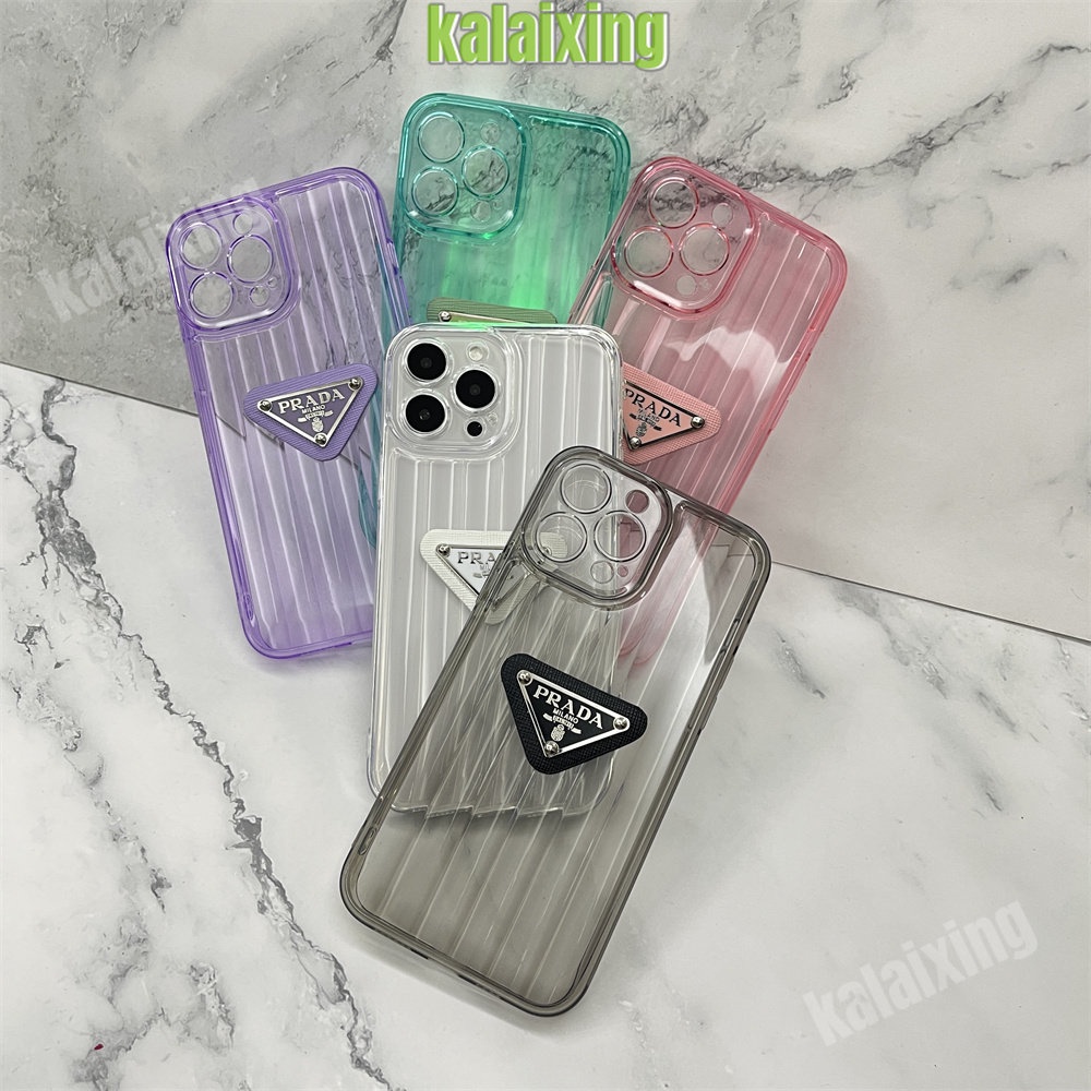 Casing Tembus Hp Prada 3D Untuk iPhone 12 Pro Max 11 Pro Xs Max XR 7/8 Plus Casing Penutup Belakang Motif Gletser Lembut