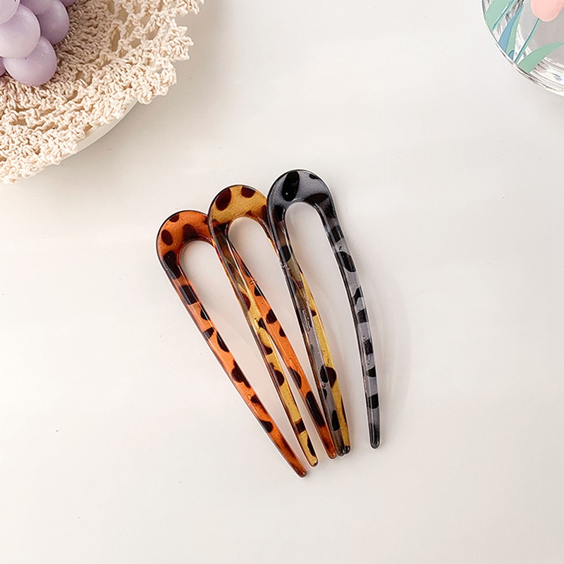 Influencer Asetat Jepit Rambut Gadis Bunga Berbentuk U Bola Kepala Piring Rambut Garpu Temperamen Sederhana Retro Hiasan Kepala