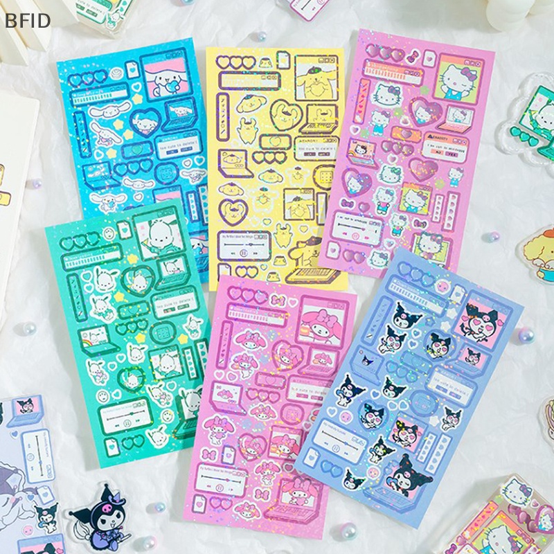 [BFID] Sanrio Sticker Cinnamoroll Kuromi My Melody Hello Kitty Pachacco Pompompurin Dekorasi Stiker Planner Diary Jepang [ID]