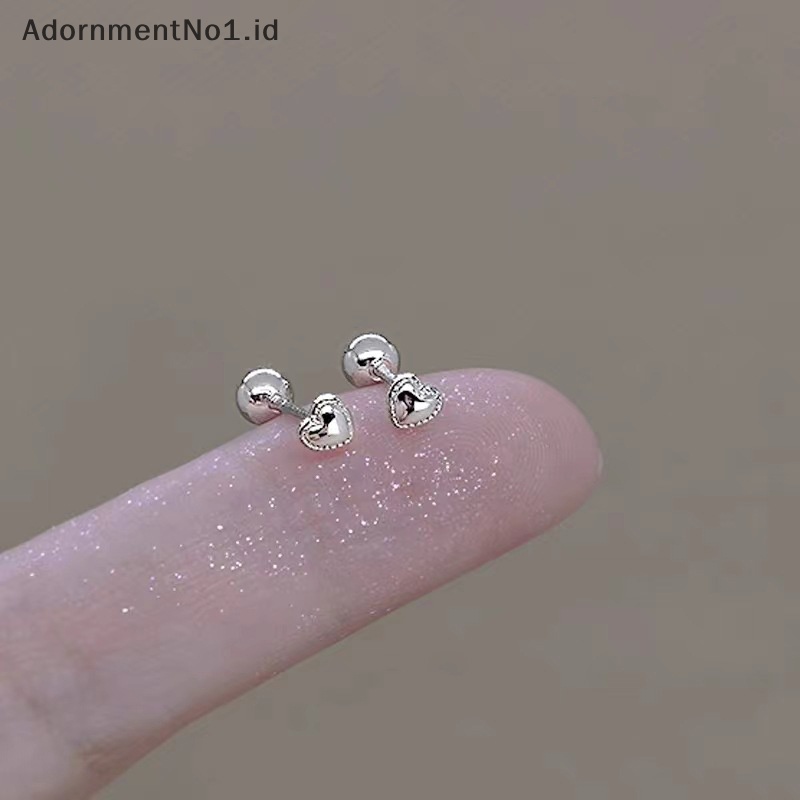 [AdornmentNo1] 1pasang Fashion jantung anting untuk wanita telinga tulang kuku Cartilage Earring Spiral Stud perhiasan tubuh hadiah