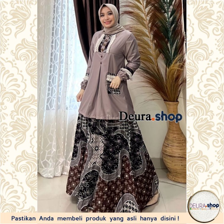 Deura Terbaru Setelan Wanita D341 / Setelan Batik Atasan Bawahan / Setelan Rok Batik