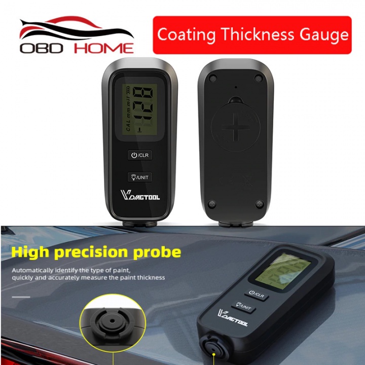 939 VDIAGTOOL VC100 Digital Car Paint Coating Thickness Tester With LCD