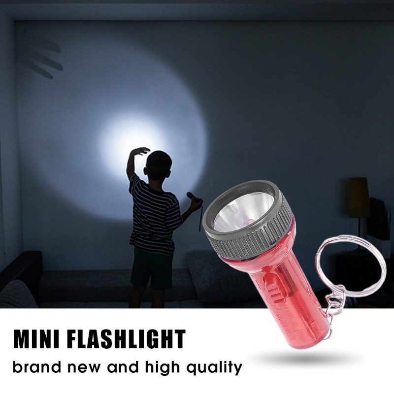 Senter Gantungan Kunci Plastik Mini Tenaga Sel Kancing Portable/ Outdoor Mudah Dibawa Emergency Torch/ Travel Camping Handheld Searchlight