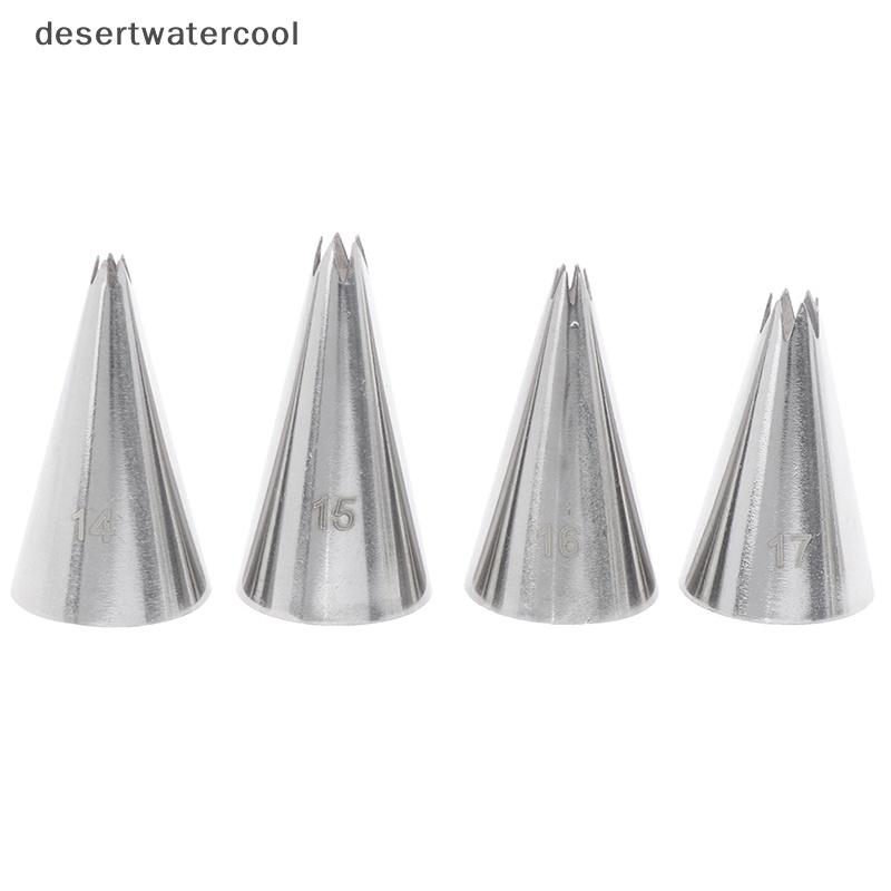 Deid 9pcs Open Star Cream Piping Nozzle Kue Decorag Set Metal Pastry Bag Tips Martijn