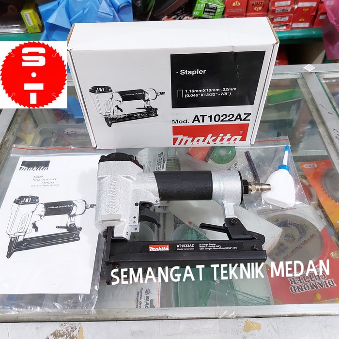 

Murah AT1022AZ AIR NAILER GUN PAKU STAPLES ANGIN NAILER U 1022 J 22mm MAKITA GYB629