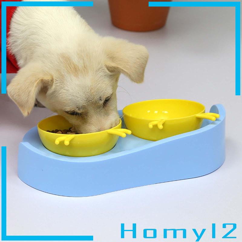 [HOMYL2] Mangkuk Kucing Ganda Untuk Makanan Dan Air Elevated Tilted Food Container Dog Bowls