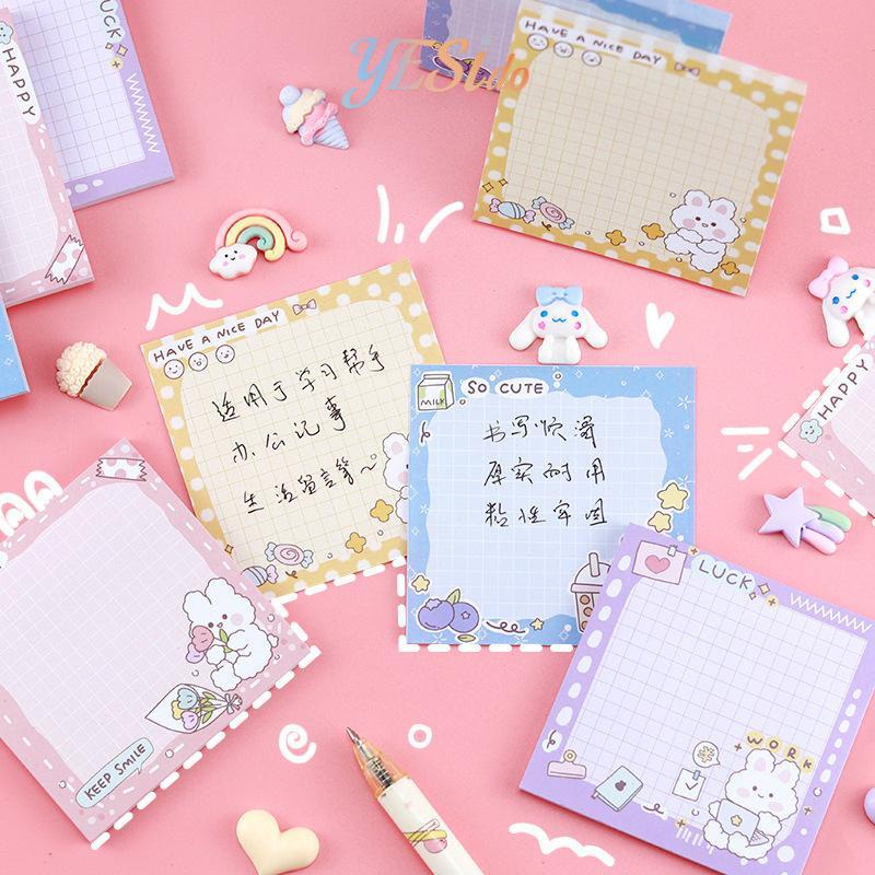 

COD✨Sticky Notes Bunny Day Memo Note Happy Bunny Sticky Notes Catatan Kreatif Stiker Pola Kartun Serbaguna Catatan-YES