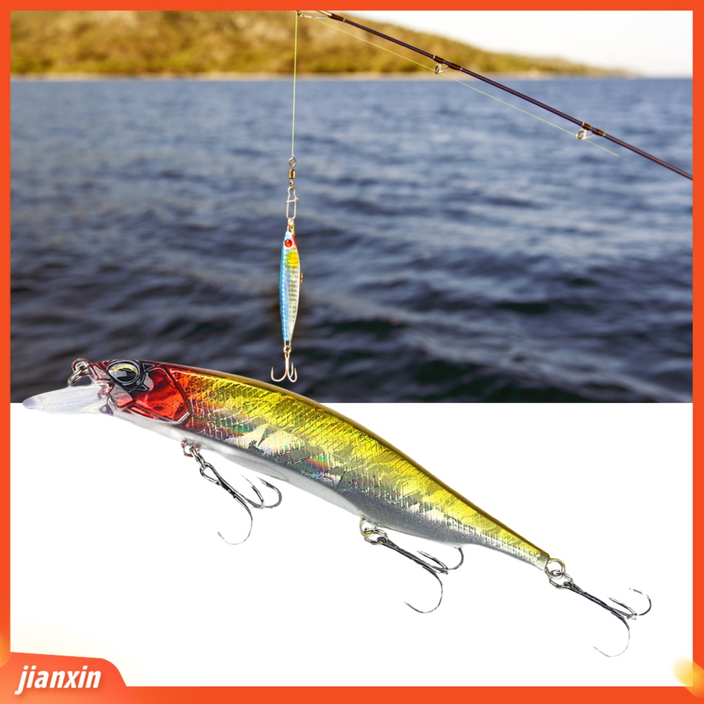 (In Stock) 12cm /15g Umpan Pancing Kait Tajam Realistis Profesional Anti-Korosi Dapat Digunakan Kembali Pengecoran Panjang 3D Mata Ikan Kecil Umpan Umpan Buatan Wobbler Peralatan Memancing