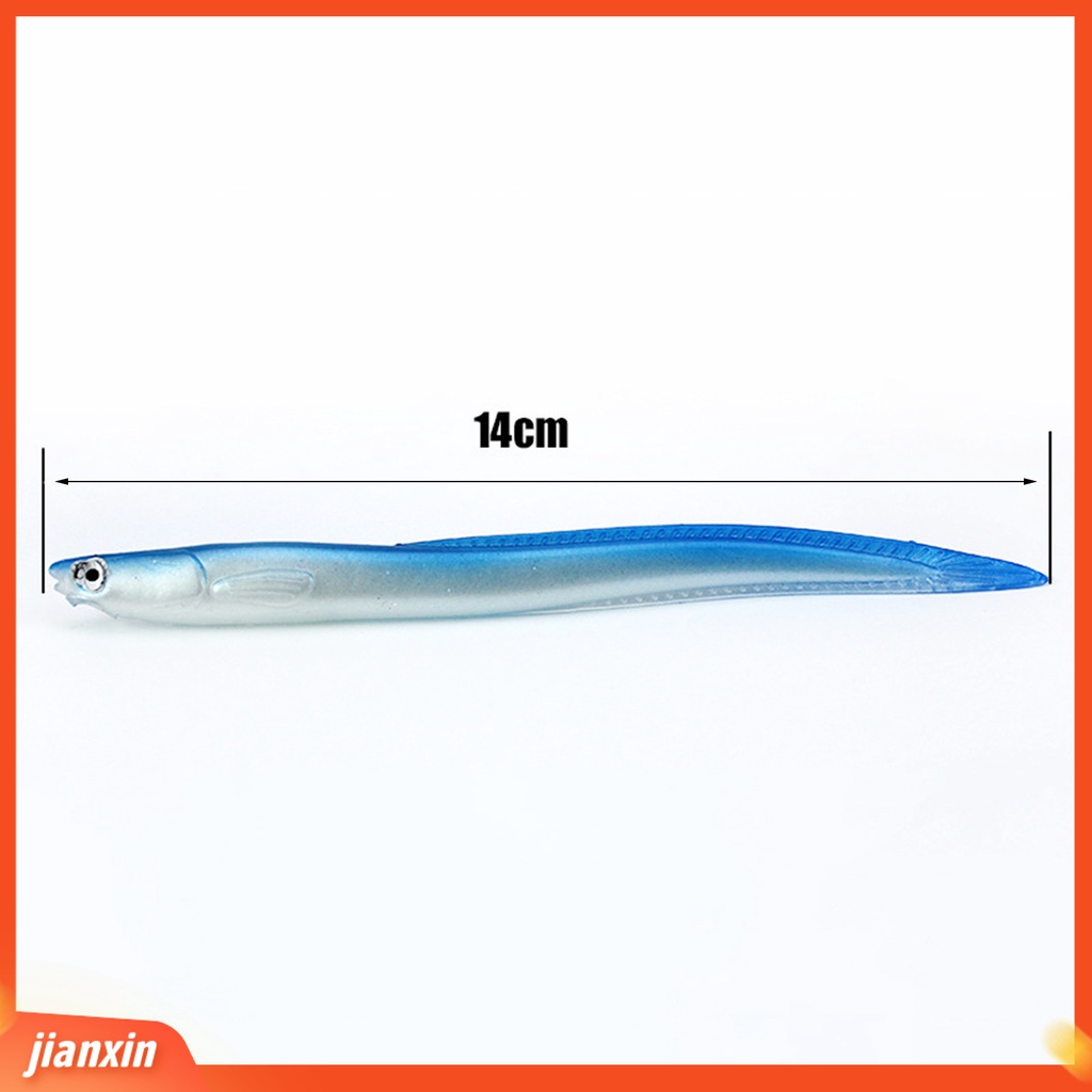 (In Stock) 5Pcs 14cm /6.3g Umpan Pancing Stereo Tubuh Lembut Ketangguhan Yang Baik Umpan Belut Bercahaya Aksesori Memancing