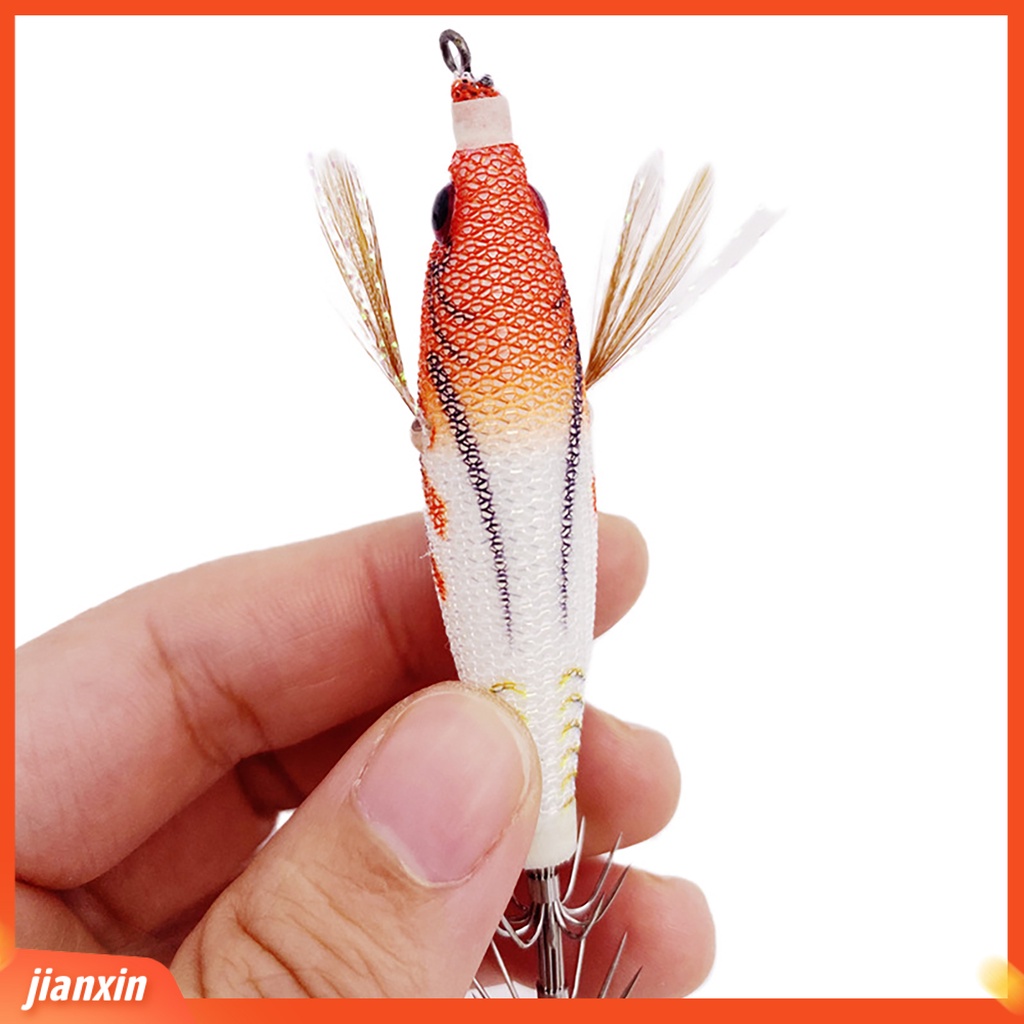 (In Stock) 8cm /6g Umpan Udang Bercahaya Cumi Tajam Kait Simulasi 3D Fisheye Jigging Memancing Luar Laut Memancing Buatan Keras Lure Umpan Fishing Tackle